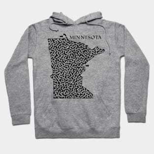 Minnesota State Outline Maze & Labyrinth Hoodie